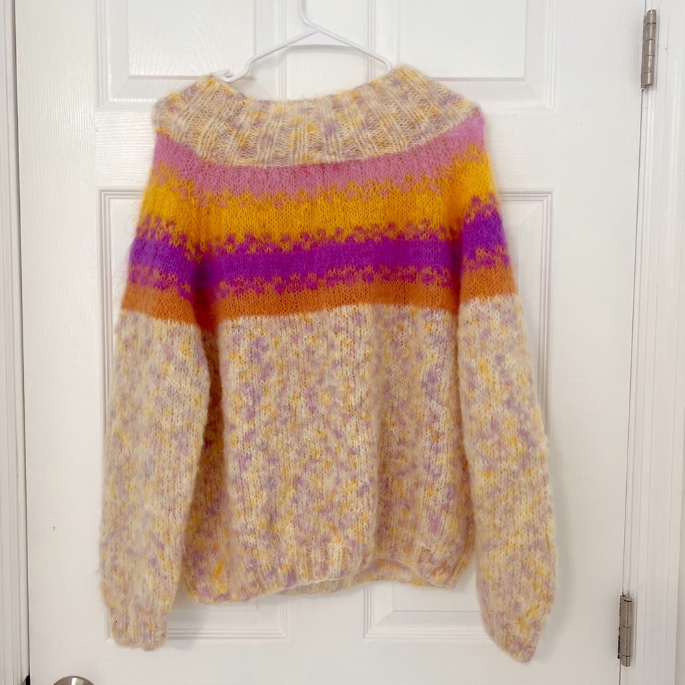 Rose Carmine Doudou Kid Mohair Open Front Sweater - Neutrals Knitwear - Picture 14 of 17